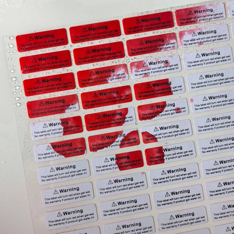 Water Damage Indicator Label-Moisture Indicator Sticker-Liquid Contact Indicator (LCI) label